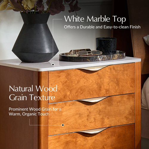 Niccol 3 Drawer 25.75 in. W Nightstand with Built-in Power Outlet and USB Ports