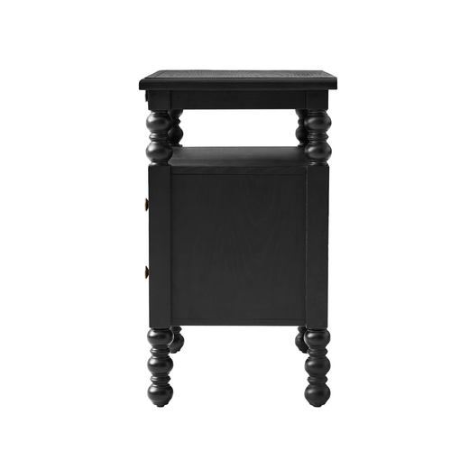 Ginny Traditional 26 in. Tall 1-Drawer Nightstand with Charging Station