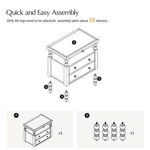 Ginny Traditional 26 in. Tall 1-Drawer Nightstand with Charging Station