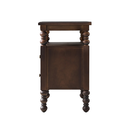 Ginny Traditional 26 in. Tall 1-Drawer Nightstand with Charging Station