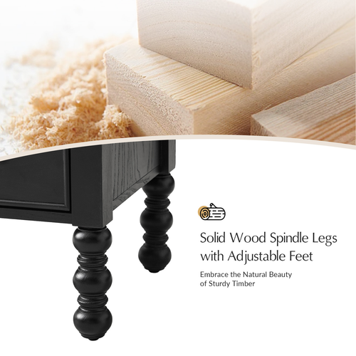 Ginny Traditional 26 in. Tall 1-Drawer Nightstand with Charging Station