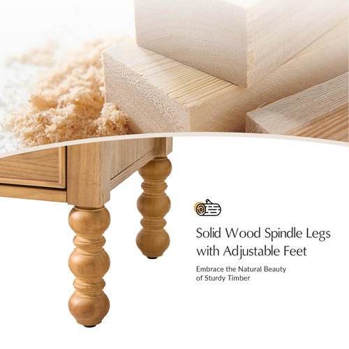 Ginny Traditional 26 in. Tall 1-Drawer Nightstand with Charging Station