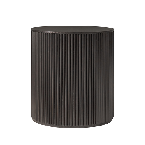 Falko 19.75 in. Round Wood End Table with Fluted Detailing