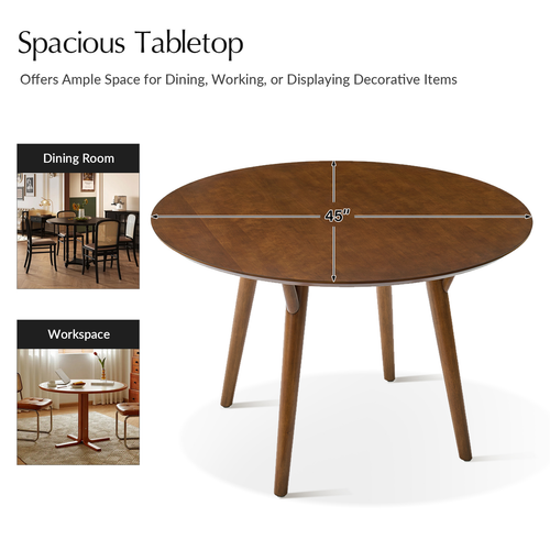 Eckhard 45 in. Round Wood Coffee Table with Solid Legs