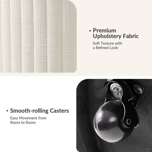 Chrysten Modern Channel-Tufted Backrest Dining Chair with Wheels