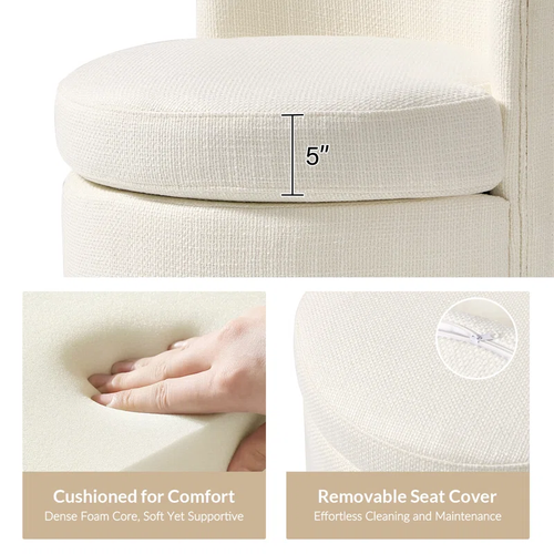 Chrysten Modern Channel-Tufted Backrest Dining Chair with Wheels