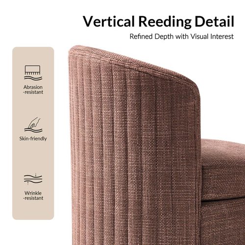 Chrysten Modern Channel-Tufted Backrest Dining Chair with Wheels