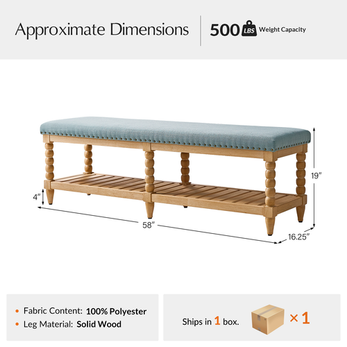 Juana 58 in. Bench with Open Storage