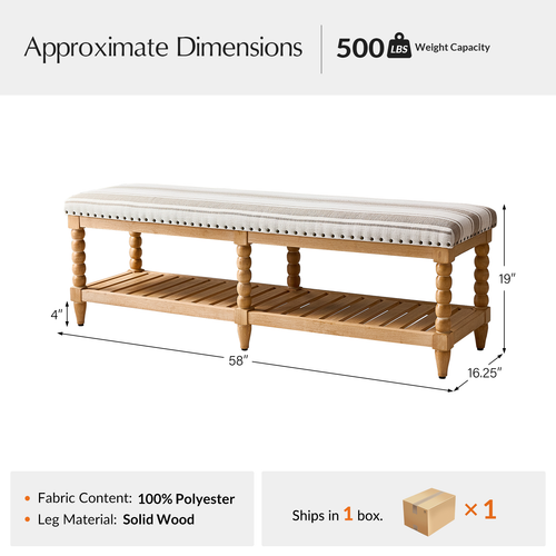 Juana 58 in. Bench with Open Storage