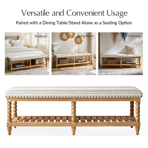 Juana 58 in. Bench with Open Storage