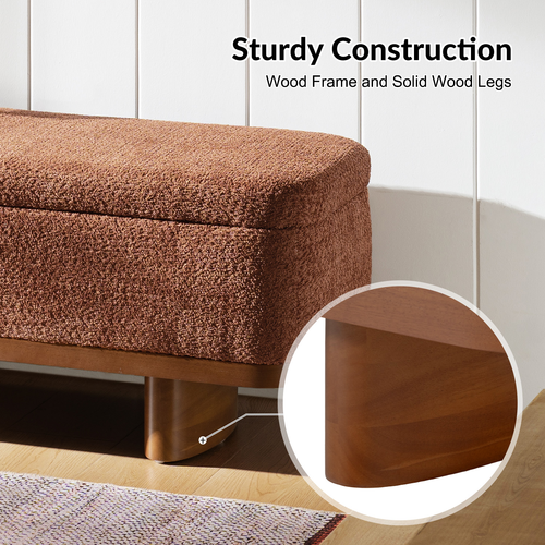 Chery 57" W. Contemporary Bench with Hidden Storage Compartment