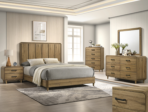Nyomi Bedroom Set in Light Brown B4920-22 by Crown Mark