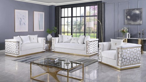 Stella Living Room Set in Fabric