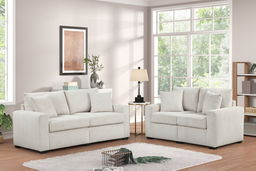 Marquee Beige Sofa and Loveseat Set HH1125 by Happy Homes