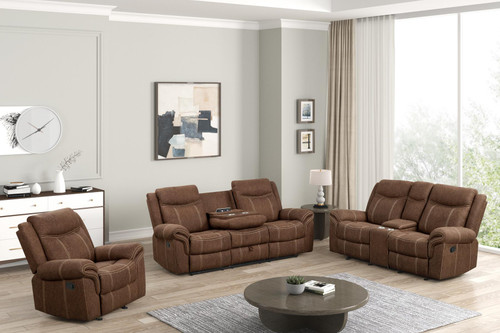 Boulder Reclining Set in Brown 689300 by Generation Trade