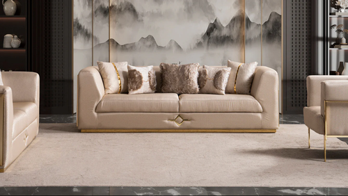 Vega Living Room Set Collection in Cream