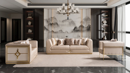 Vega Living Room Set Collection in Cream by New Era Innovations