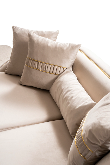 Elisyum Living Room Set in Cream