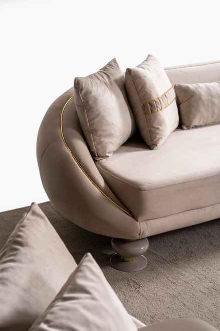 Elisyum Living Room Set in Cream