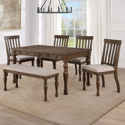 Joanna - Dining Set With Brown Table