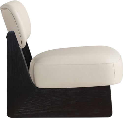 Vetra - Vegan Leather Upholstered Accent Chair - Taupe / Painted Black