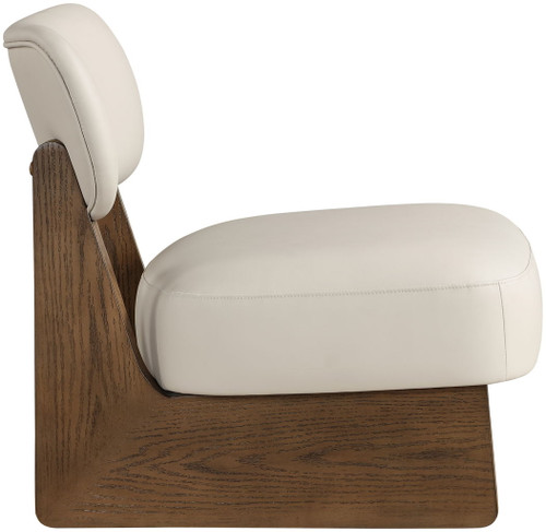 Vetra - Vegan Leather Upholstered Accent Chair - Taupe / Painted Brown