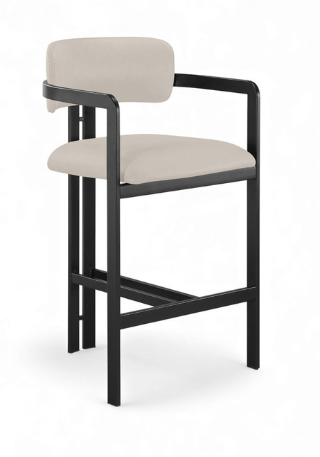 Aurum - Vegan Leather Upholstered Counter Stool - Taupe