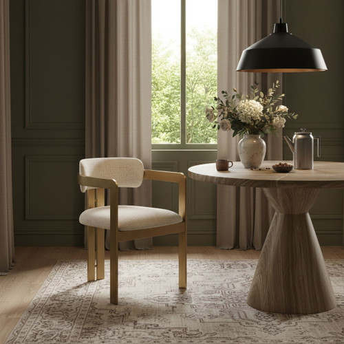 Aurum - Linen Textured Fabric Upholstered Dining Chair (Set of 2)