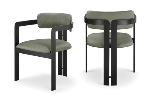 Aurum - Vegan Leather Upholstered Dining Chair With Graphite Black Base (Set of 2)
