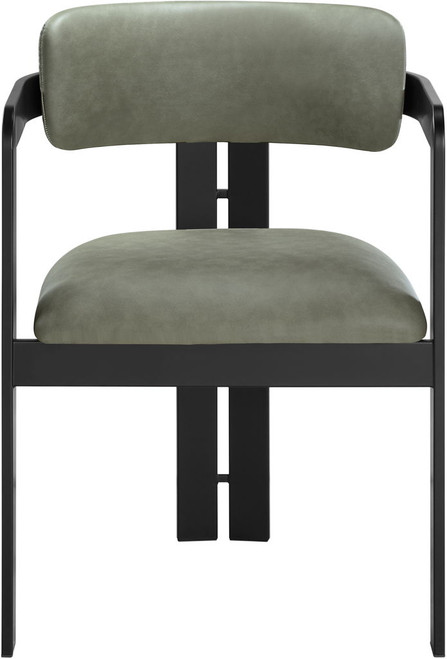 Aurum - Vegan Leather Upholstered Dining Chair With Graphite Black Base (Set of 2)