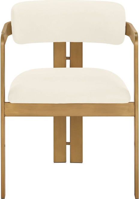 Aurum - Vegan Leather Upholstered Dining Chair With Brushed Brass Base (Set of 2)