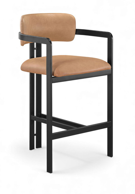 Aurum - Vegan Leather Upholstered Counter Stool With Graphite Black Base