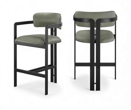 Aurum - Vegan Leather Upholstered Counter Stool With Graphite Black Base