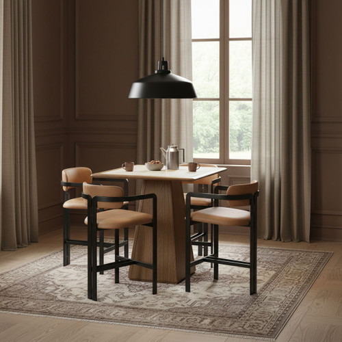 Aurum - Vegan Leather Upholstered Counter Stool With Graphite Black Base