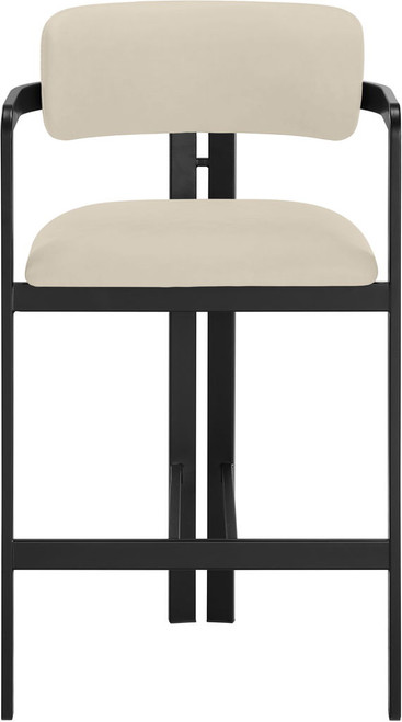 Aurum - Vegan Leather Upholstered Counter Stool With Graphite Black Base