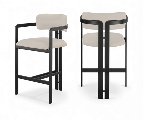 Aurum - Vegan Leather Upholstered Counter Stool With Graphite Black Base
