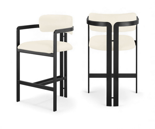 Aurum - Vegan Leather Upholstered Counter Stool With Graphite Black Base