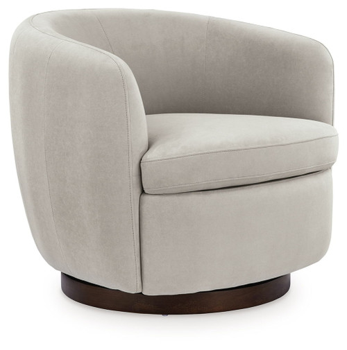Annbury - Swivel Accent Chair - Light Beige