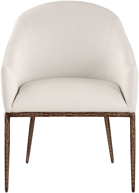 Ferro - Upholstered Dining Arm Chair With Brushed Bronze Legs