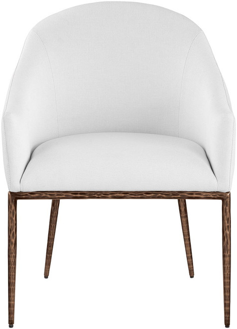 Ferro - Upholstered Dining Arm Chair With Brushed Bronze Legs