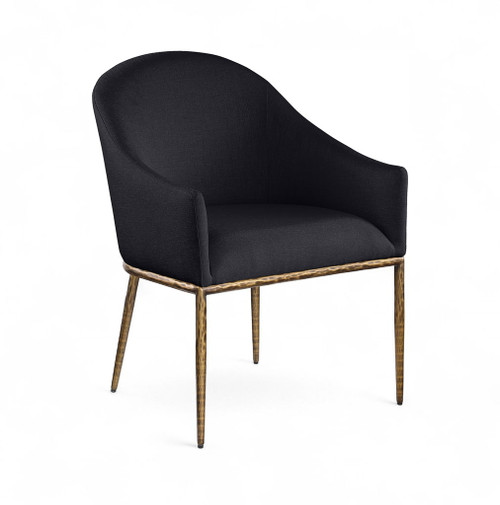 Ferro - Upholstered Dining Arm Chair With Brushed Gold Legs