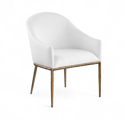 Ferro - Upholstered Dining Arm Chair With Brushed Gold Legs