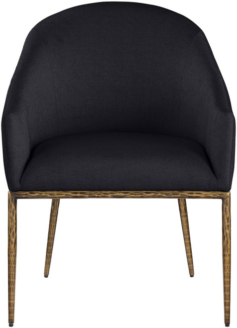 Ferro - Upholstered Dining Arm Chair With Brushed Gold Legs