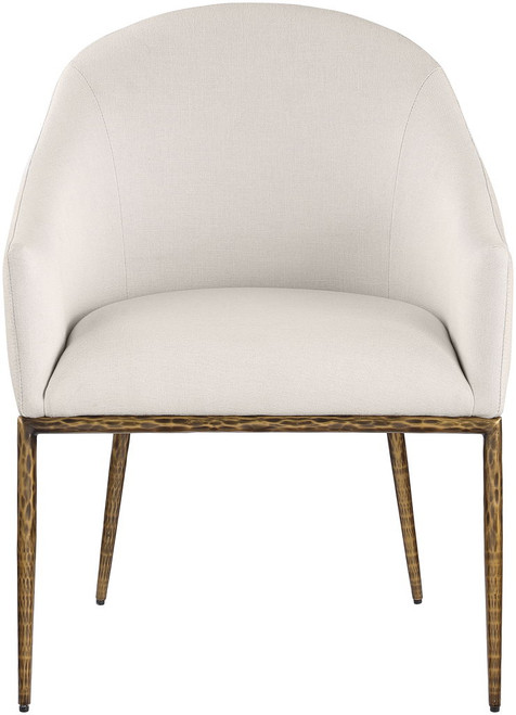 Ferro - Upholstered Dining Arm Chair With Brushed Gold Legs