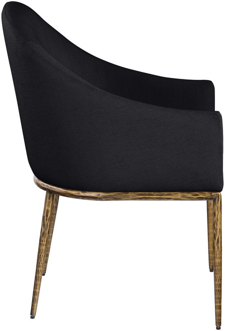 Ferro - Upholstered Dining Arm Chair With Brushed Gold Legs
