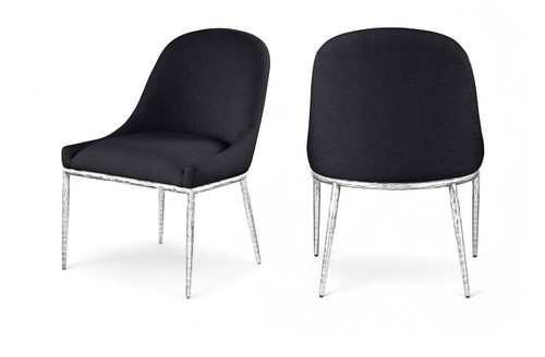 Ferro - Upholstered Dining Side Chair With Brushed Silver Legs