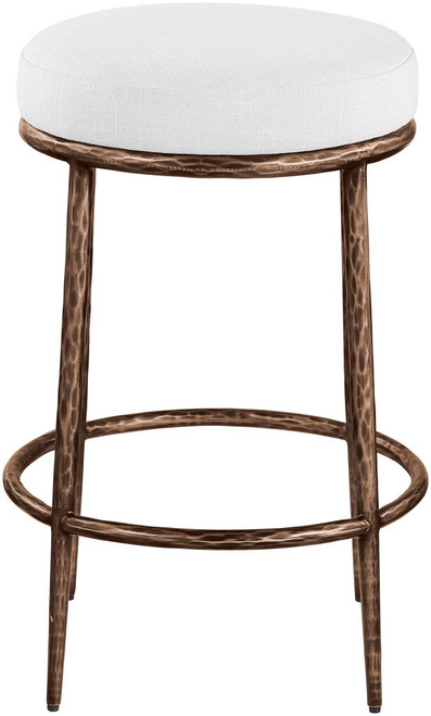Ferro - Upholstered Backless Counter Stool With Brushed Bronze Base