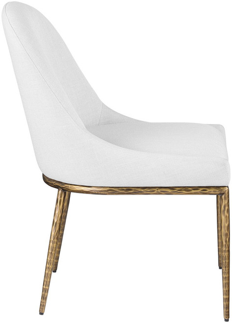 Ferro - Upholstered Dining Side Chair With Brushed Gold Legs