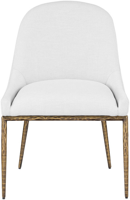 Ferro - Upholstered Dining Side Chair With Brushed Gold Legs