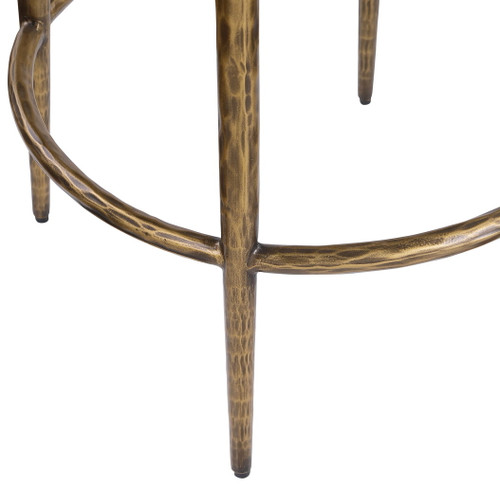 Ferro - Upholstered Backless Counter Stool With Brushed Gold Base